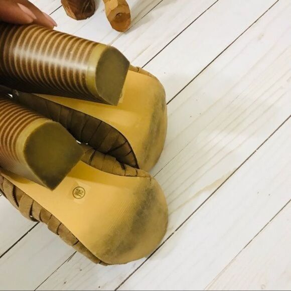 Coconuts by Matisse Mona Faux Suede Strappy Slingback Block Heels Size 9 - Picture 7 of 7